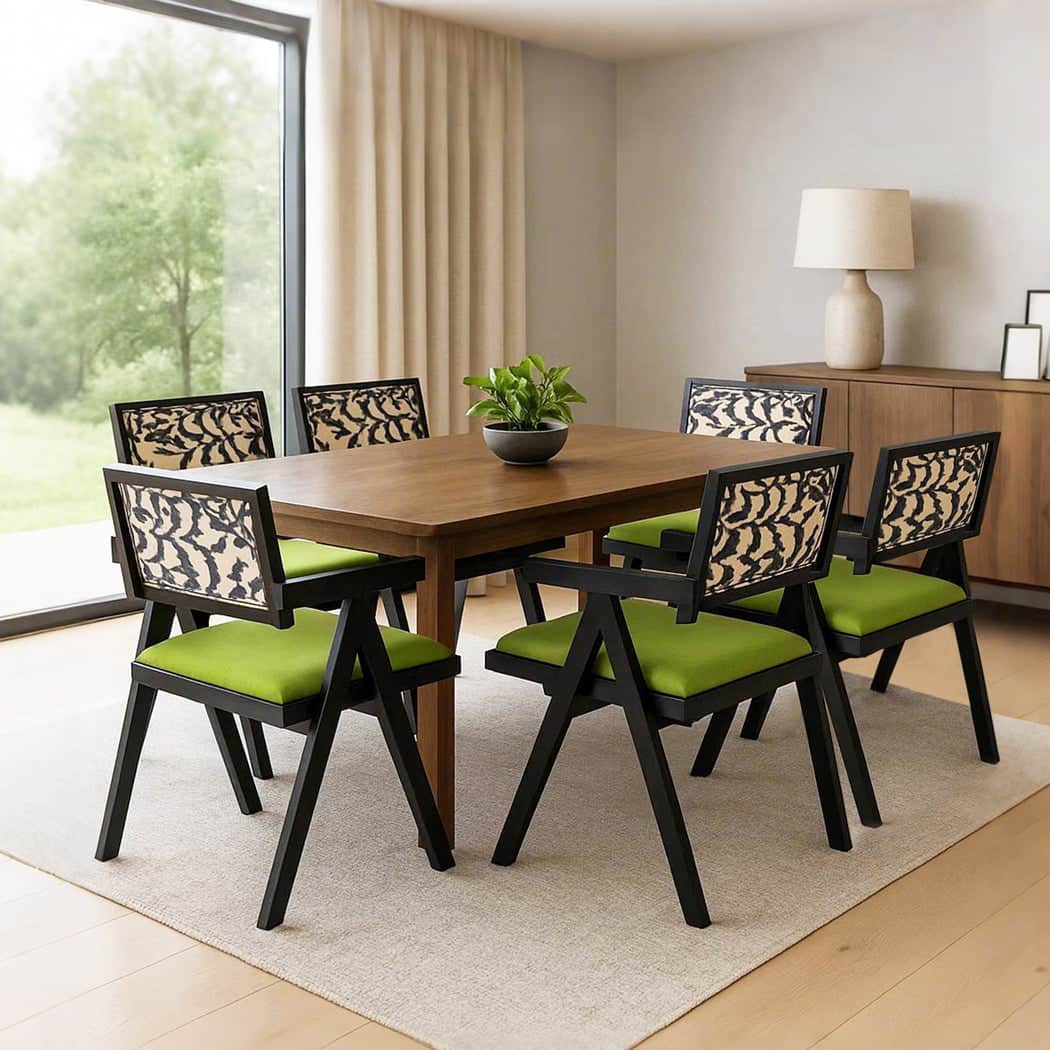 Minimalist Dining Chair Retro Backrest Chair x6  Durable Frame