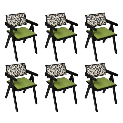 Minimalist Dining Chair Retro Backrest Chair x6  Durable Frame
