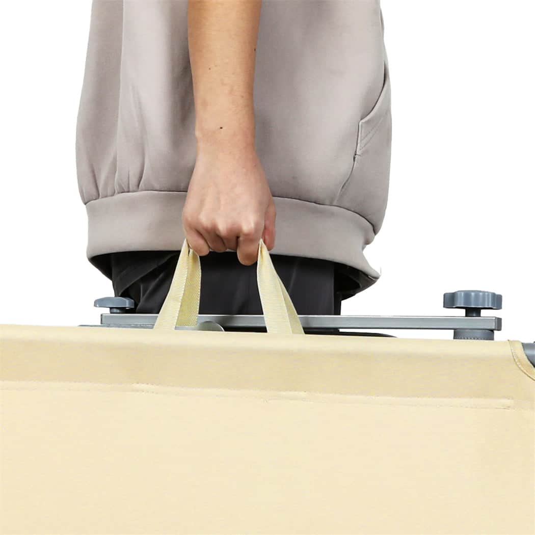 Minimalist Foldable Lounge Chairs with Canopy Khaki  Soft Cushion