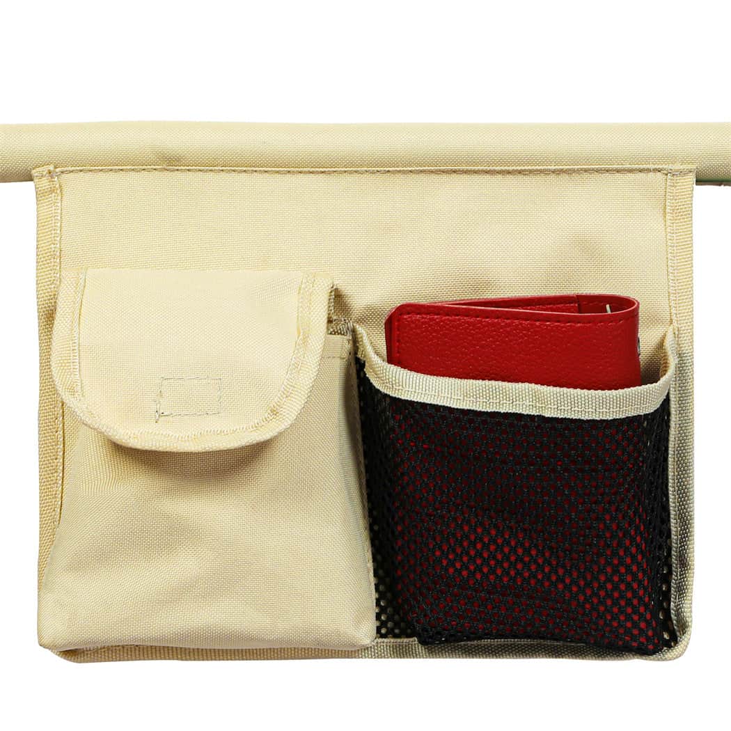 Minimalist Foldable Lounge Chairs with Canopy Khaki  Soft Cushion