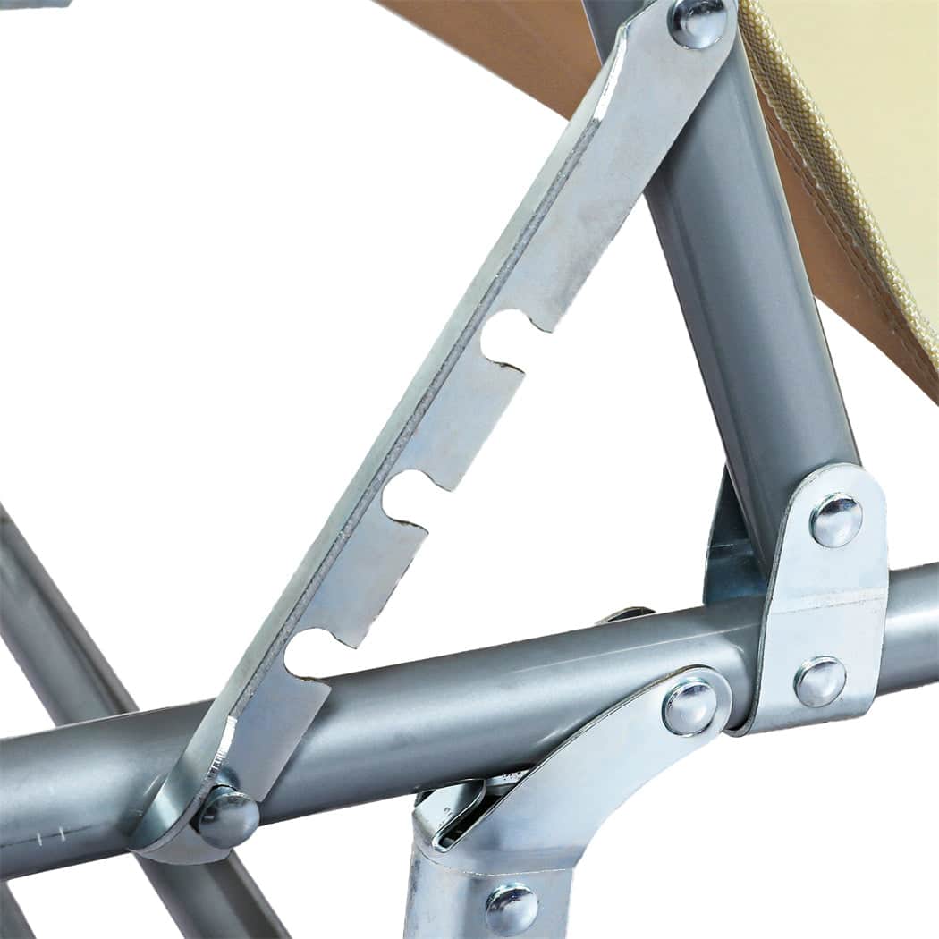 Minimalist Foldable Lounge Chairs with Canopy Khaki  Soft Cushion