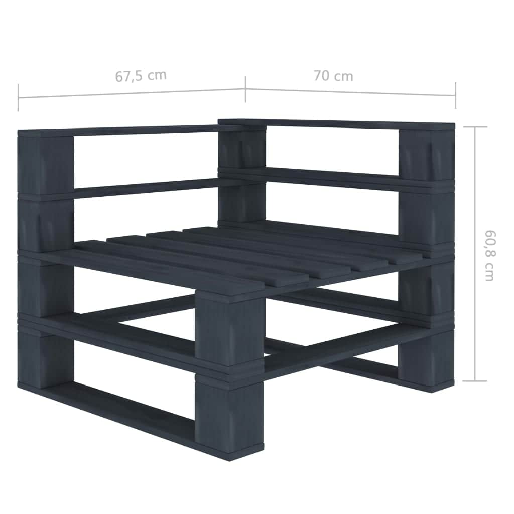 Minimalist Garden Pallet Sofa Grey 3 Relaxing Seating Modern Living