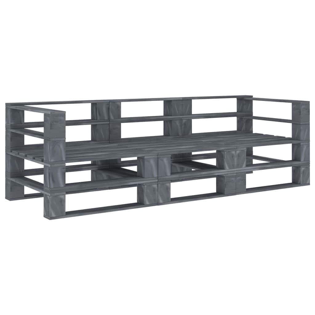 Minimalist Garden Pallet Sofa Grey 3 Relaxing Seating Modern Living