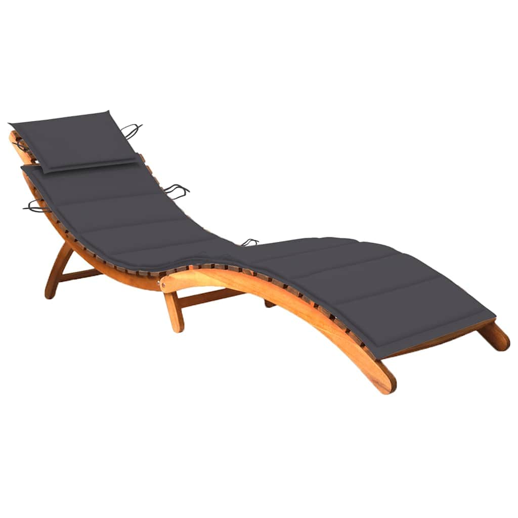 Minimalist Garden Sun Lounger with Cushion Relaxing Seating Summer
