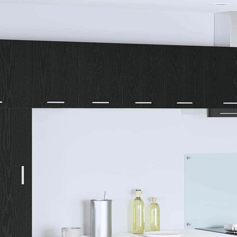 Minimalist Hanging Cabinet Riga 2 pcs Black Oak and White x
