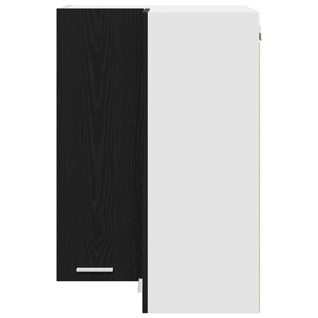 Minimalist Hanging Cabinet Riga Black Oak and White - Sleek Modern