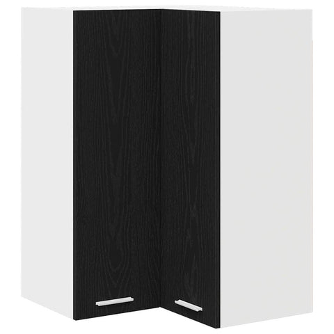 Minimalist Hanging Cabinet Riga Black Oak and White - Sleek Modern