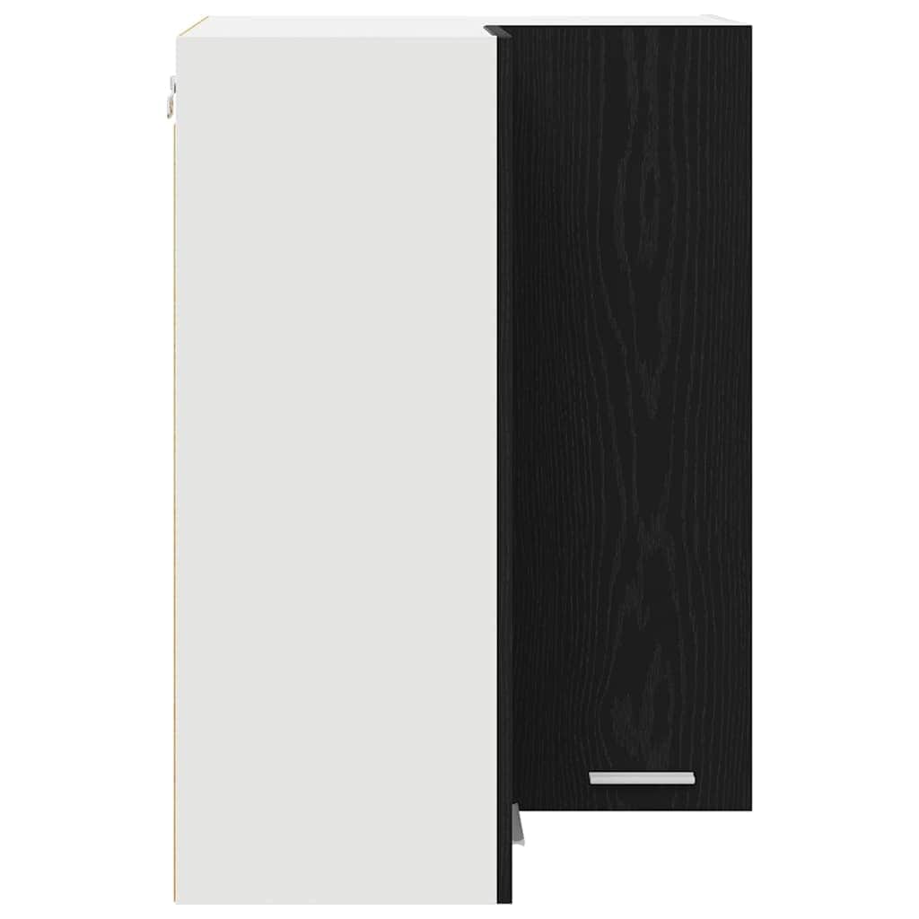 Minimalist Hanging Cabinet Riga Black Oak and White - Sleek Modern