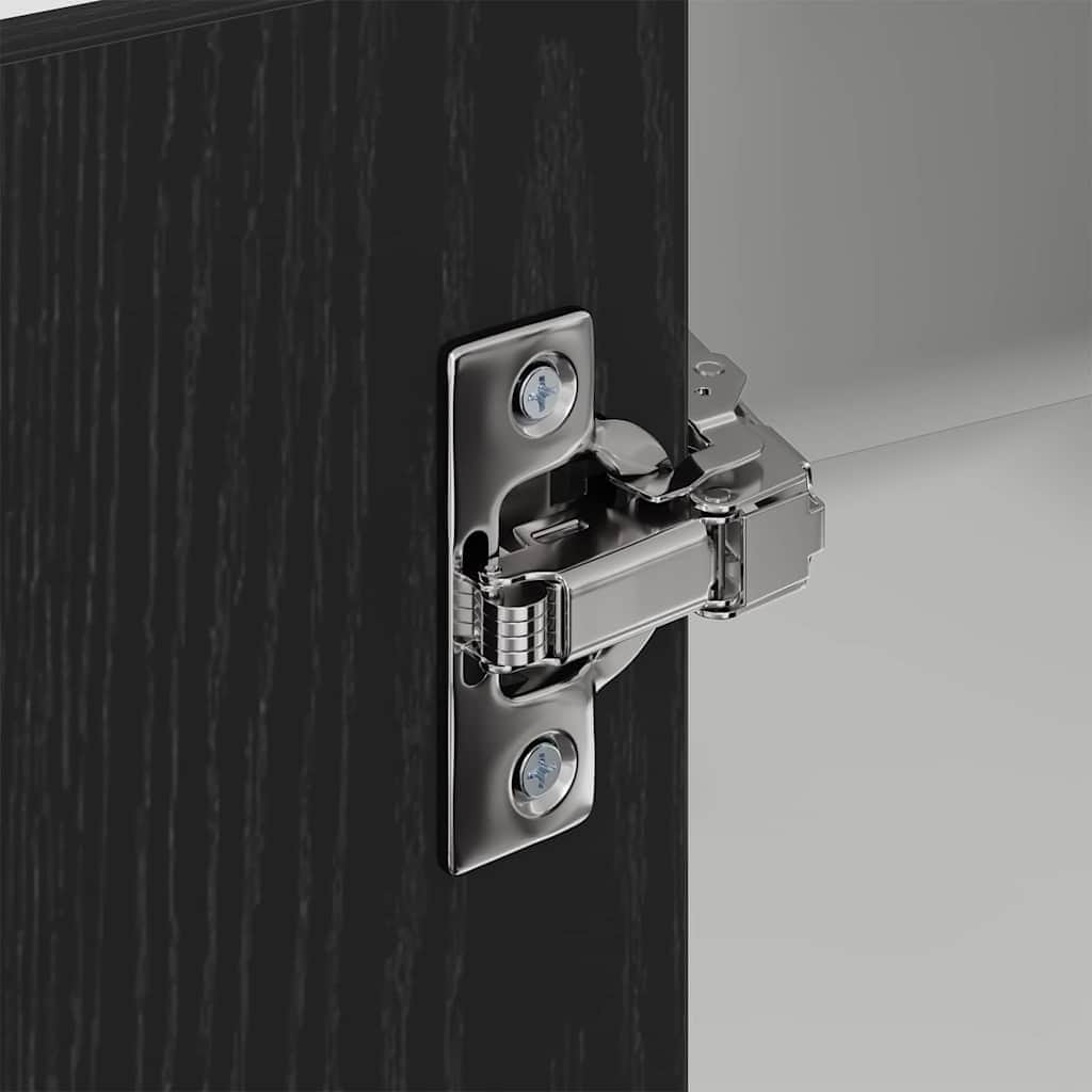 Minimalist Hanging Cabinet Riga Black Oak and White - Sleek Modern