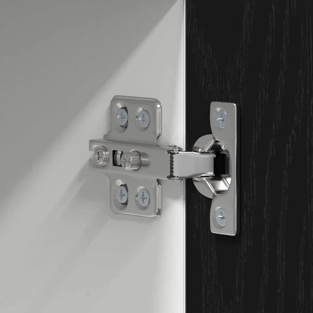 Minimalist Hanging Cabinet Riga Black Oak and White - Sturdy Frame