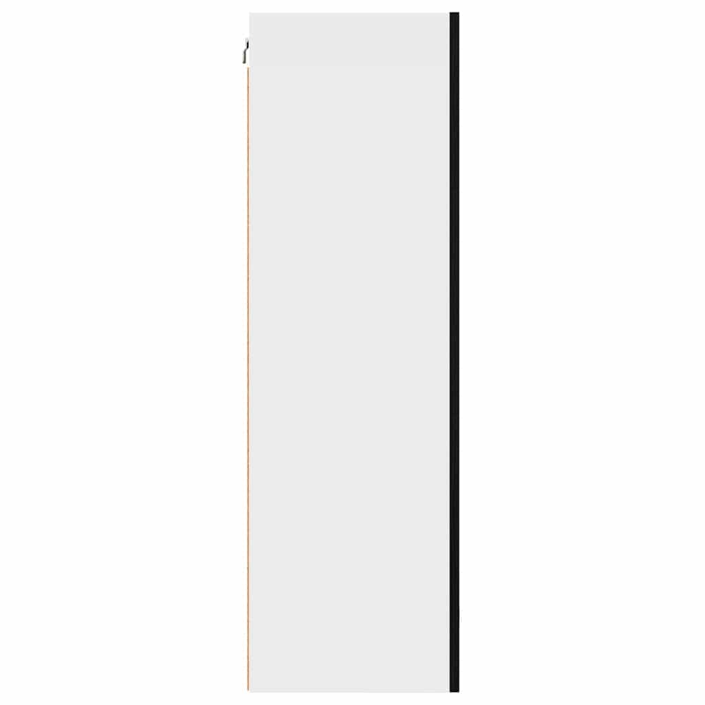 Minimalist Hanging Cabinet Riga Black Oak and White - Sturdy Frame