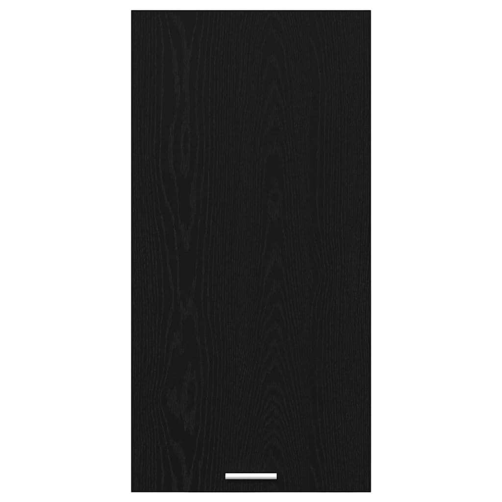 Minimalist Hanging Cabinet Riga Black Oak and White - Sturdy Frame