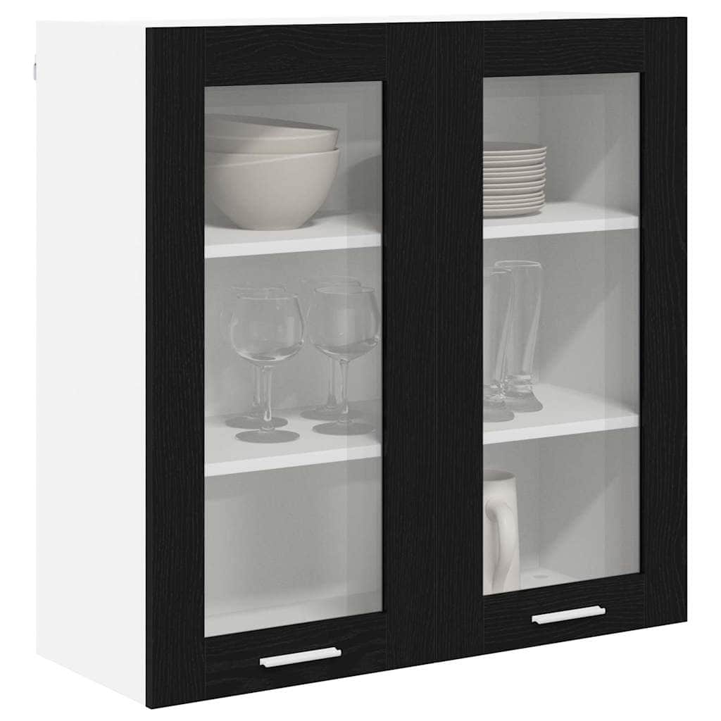 Minimalist Hanging Cabinet Riga Black Oak Engineered Wood | Wood finish