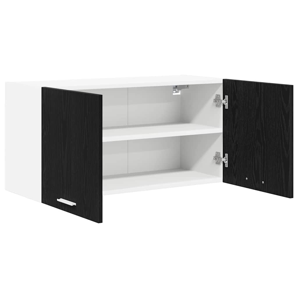 Wood finish - Minimalist Hanging Cabinet Riga Black Oak Engineered Wood - Premium