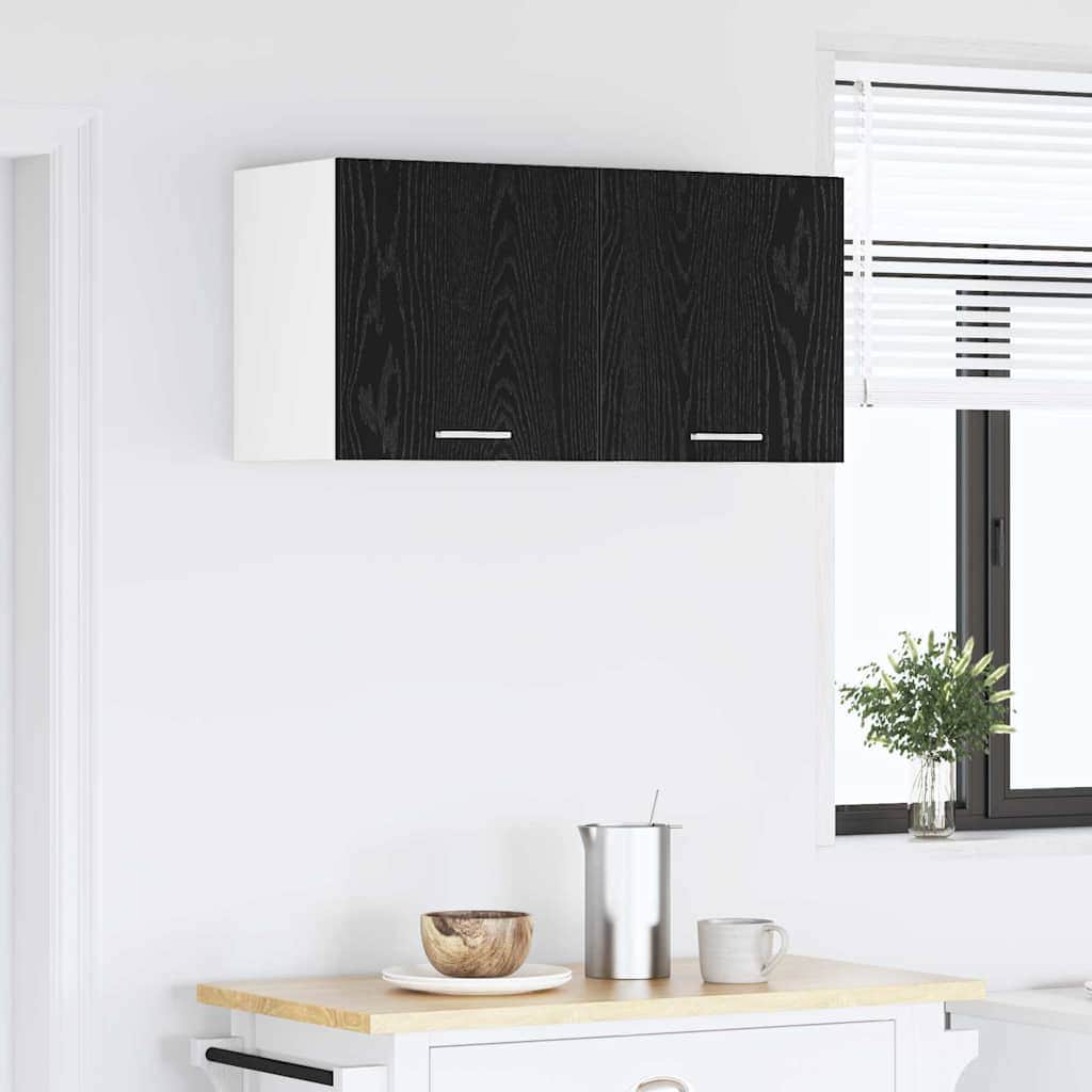 2vty - Minimalist Hanging Cabinet Riga Black Oak Engineered Wood - Premium
