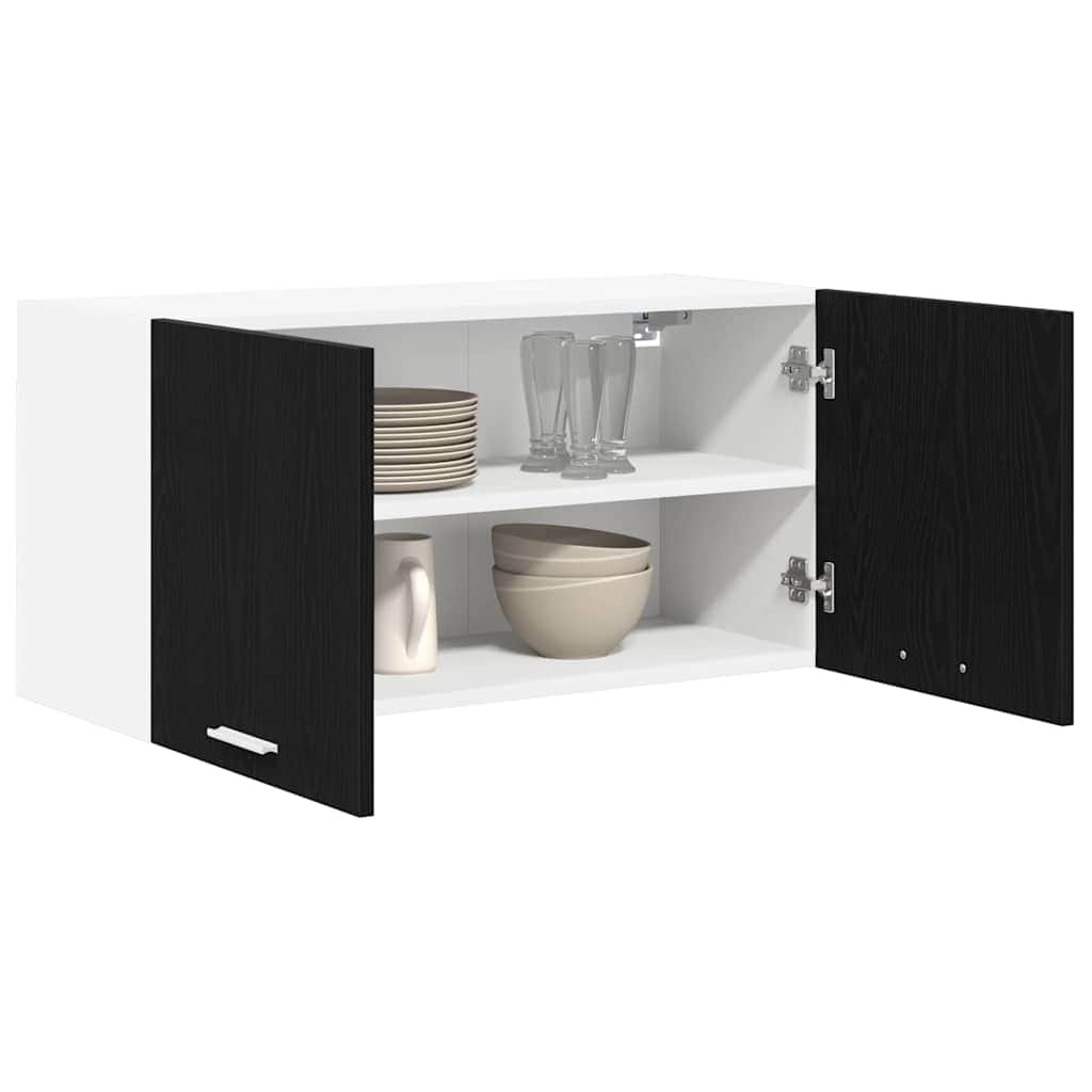 Minimalist Hanging Cabinet Riga Black Oak Engineered Wood - Premium
