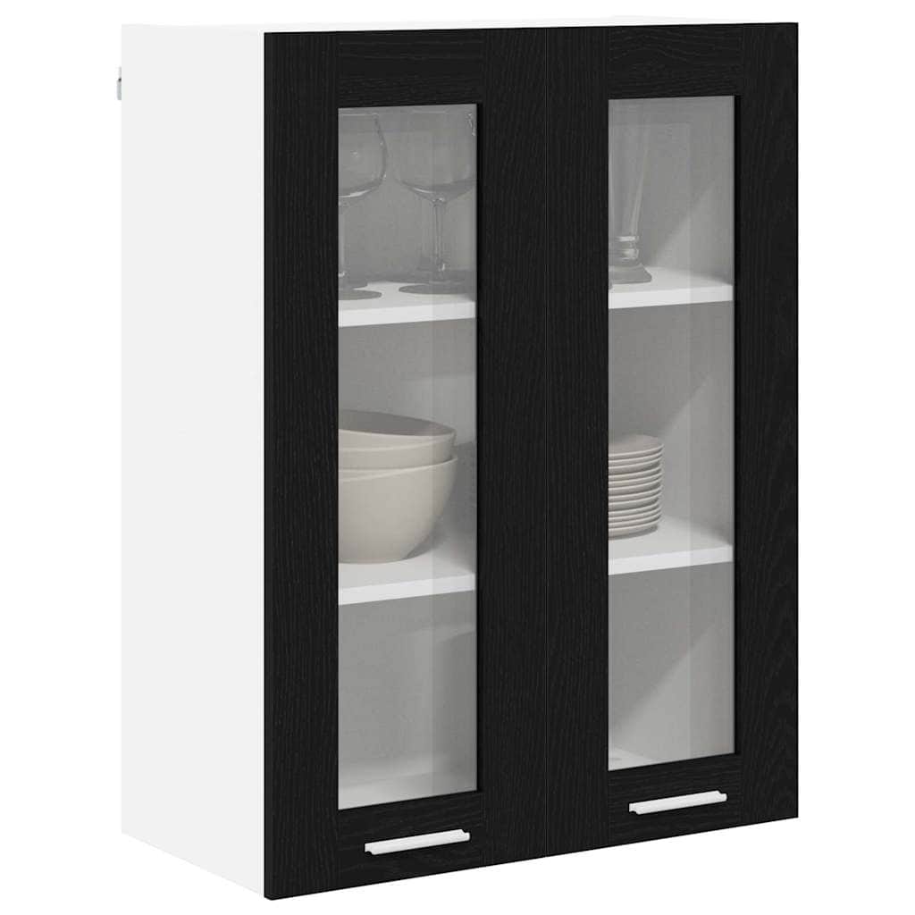 Minimalist Hanging Cabinet Riga Black Oak Engineered Wood - Soft | Wood finish