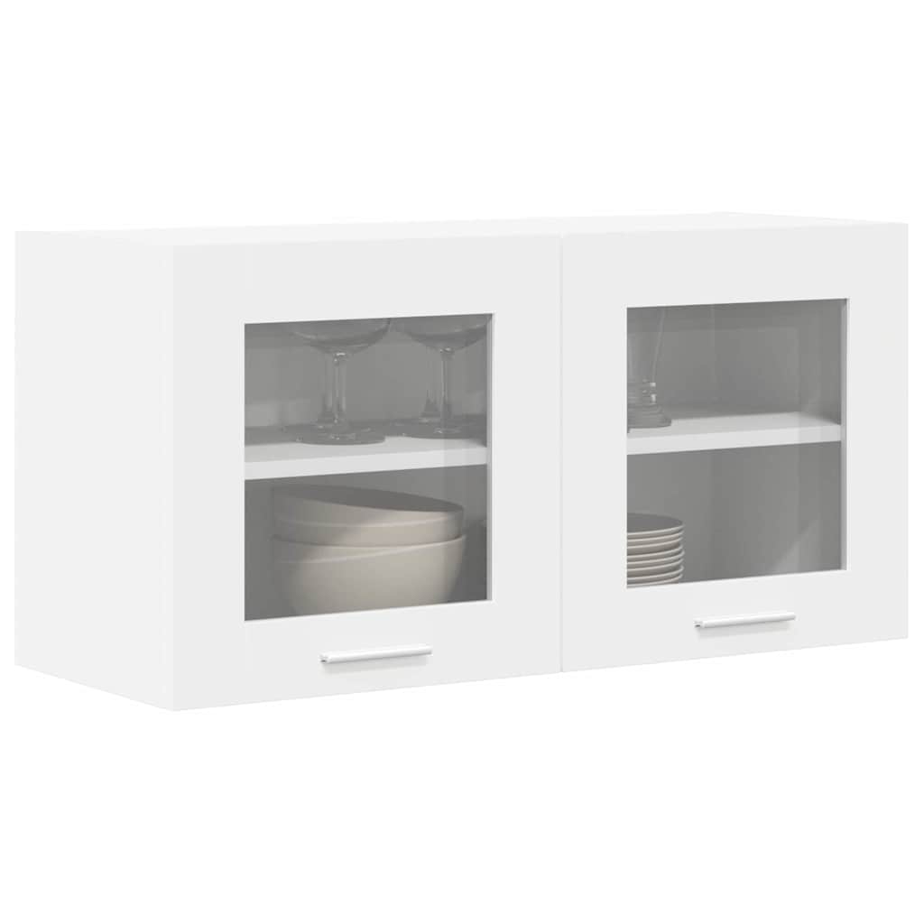 Minimalist Hanging Cabinet Riga White Engineered Wood - Sturdy Frame