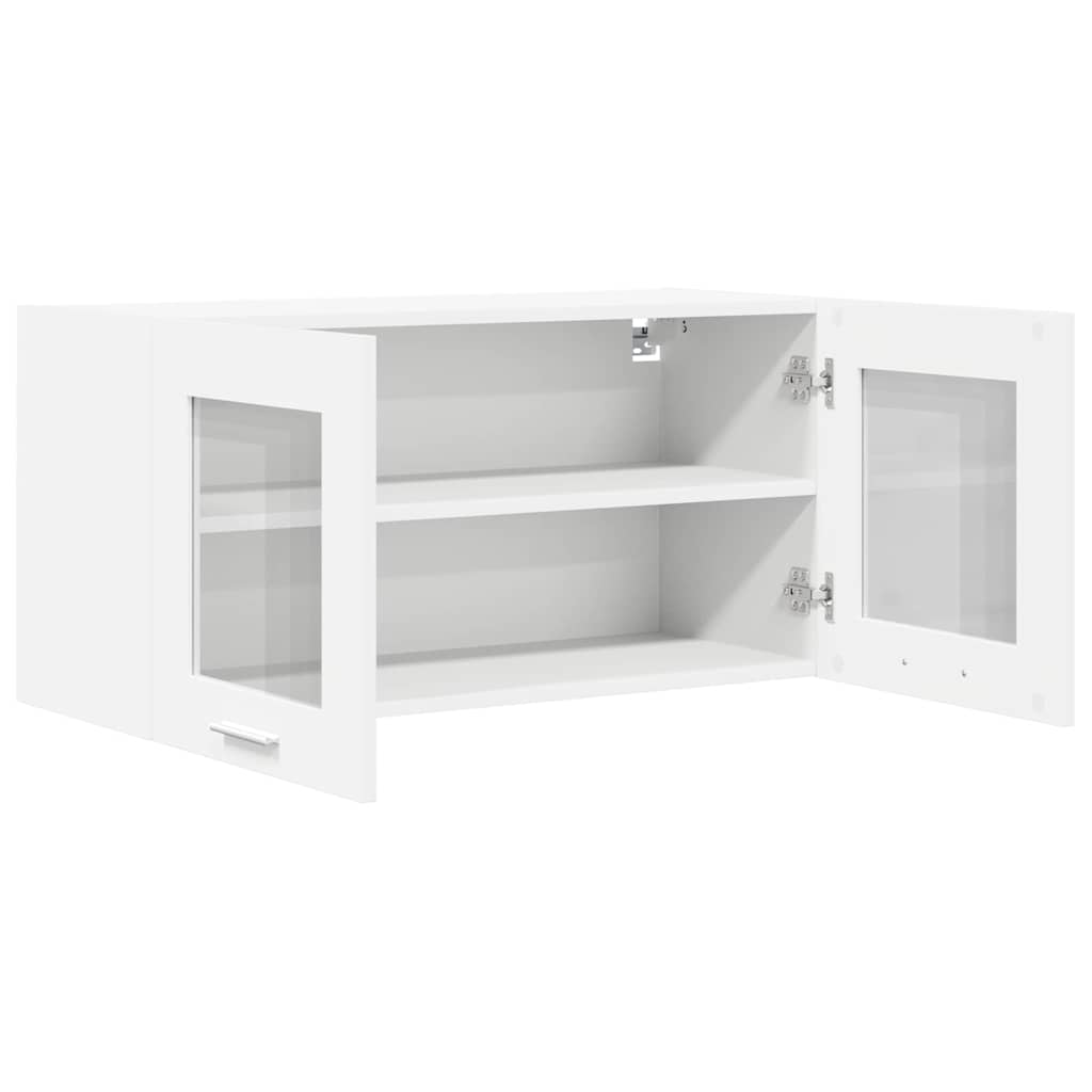 Wood finish - Minimalist Hanging Cabinet Riga White Engineered Wood - Sturdy Frame