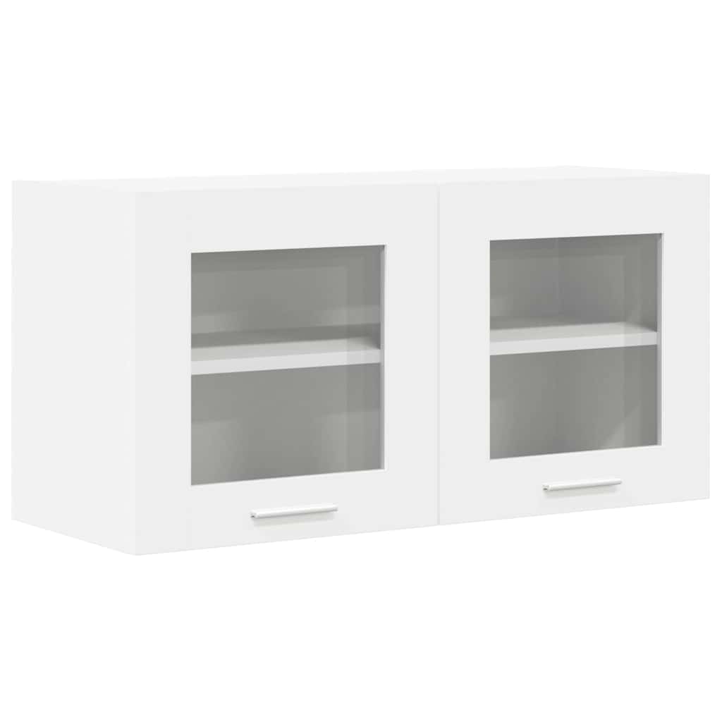 White colour - Minimalist Hanging Cabinet Riga White Engineered Wood - Sturdy Frame