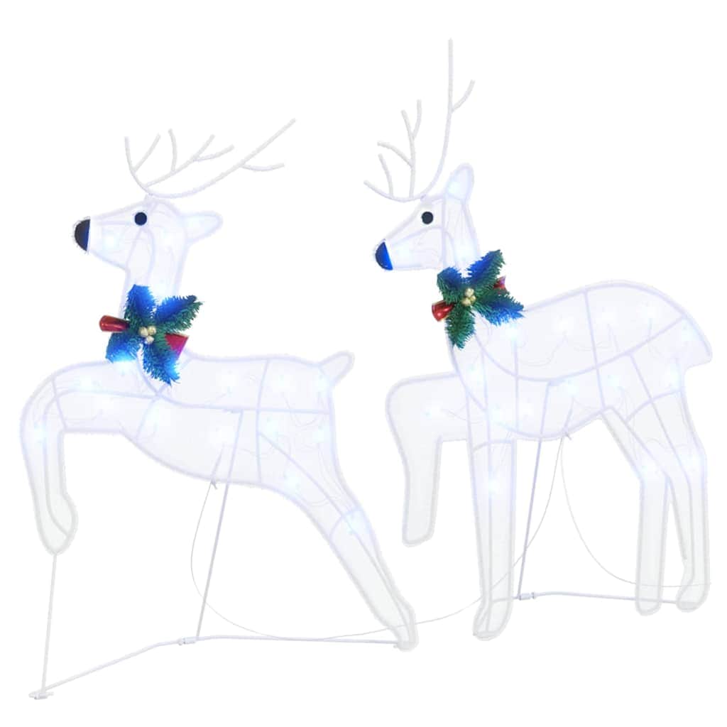 Minimalist LED Reindeers 6 pcs White Fabric - Designer Finish, Fabric finish