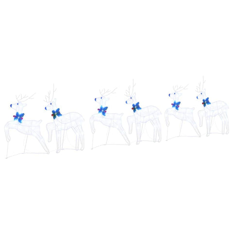 Minimalist LED Reindeers 6 pcs White Fabric - Designer Finish