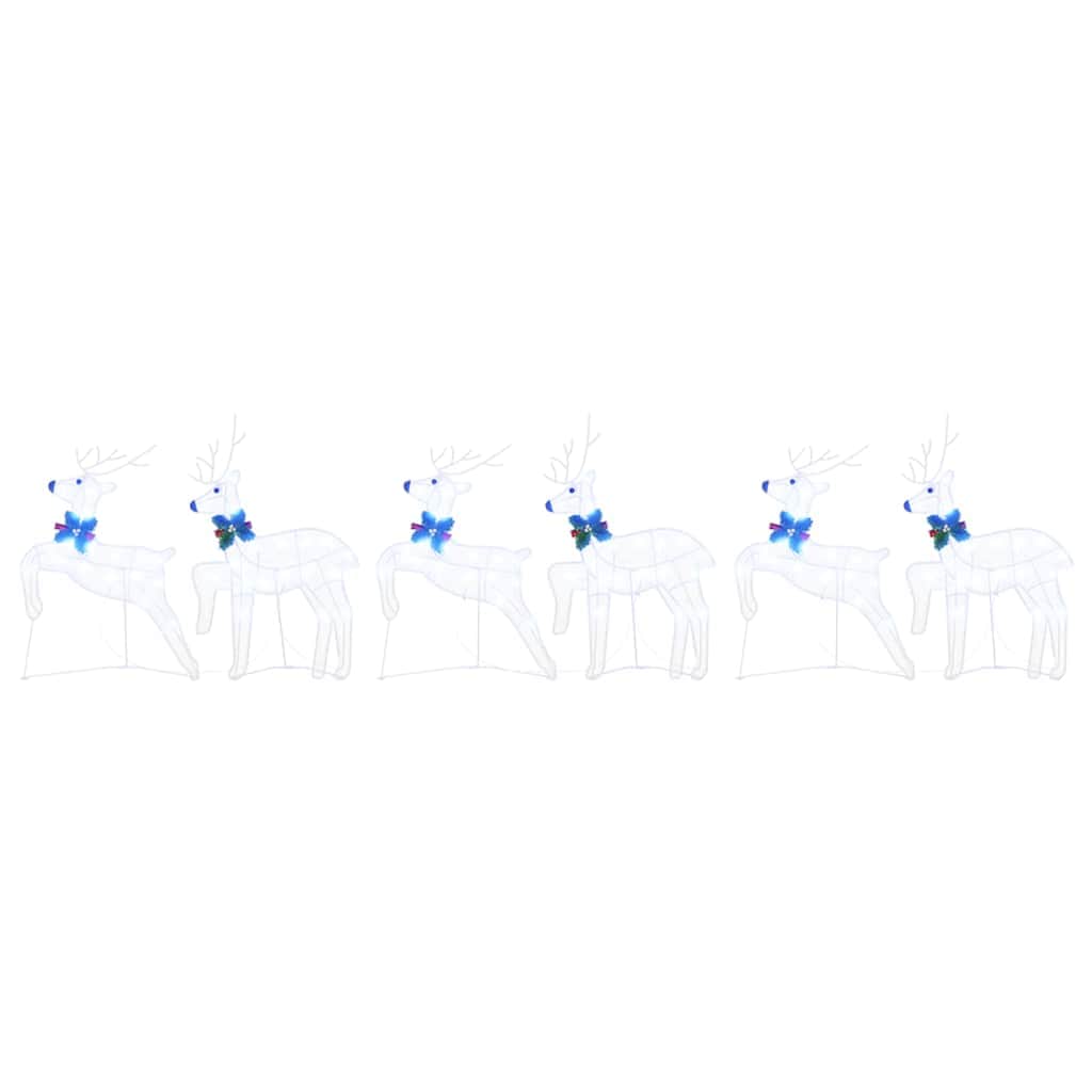 Minimalist LED Reindeers 6 pcs White Fabric - Designer Finish