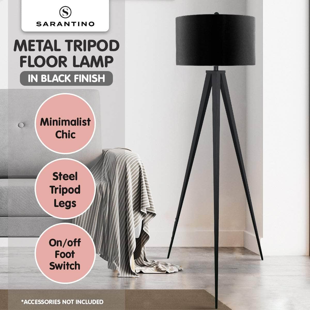 Black colour - Minimalist Modern Tripod Floor Lamp Black
