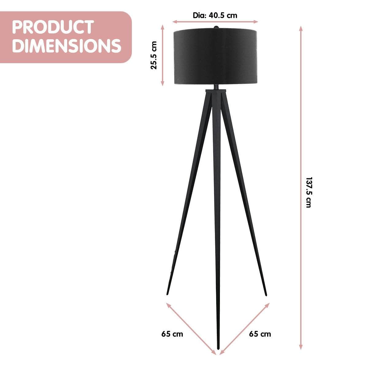 Minimalist Modern Tripod Floor Lamp Black | lamps