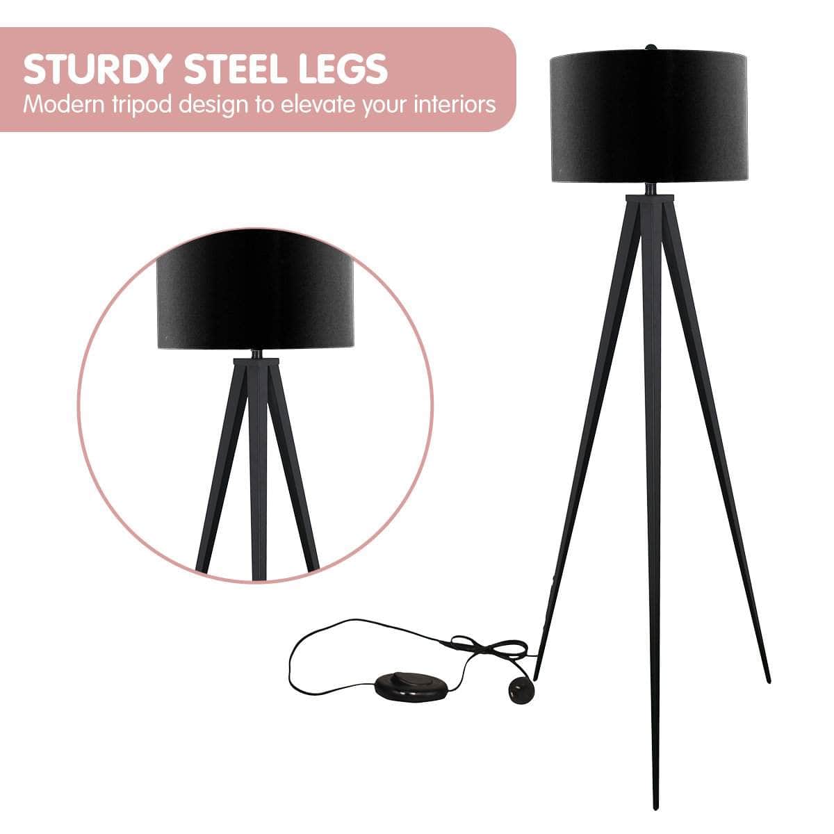 Minimalist Modern Tripod Floor Lamp Black, lamps