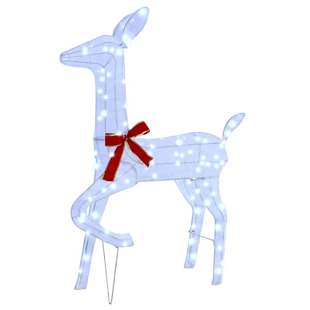 Minimalist Reindeer Family 3 pcs Cold white Fabric - Durable | White colour