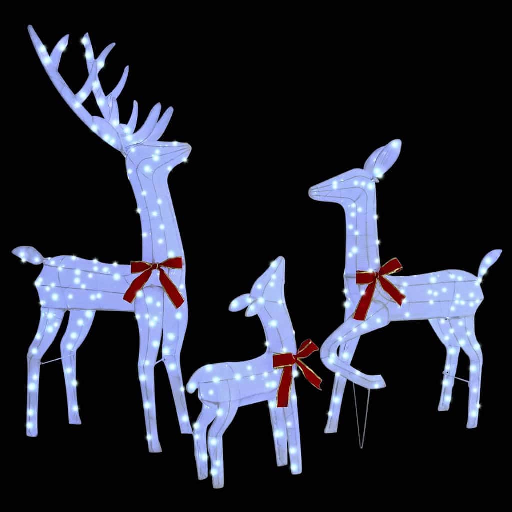 3vty - Minimalist Reindeer Family 3 pcs Cold white Fabric - Durable