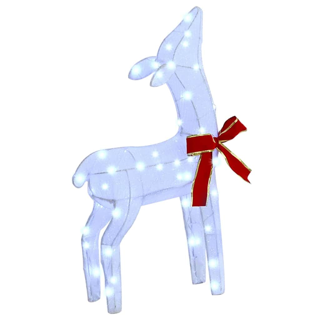 Minimalist Reindeer Family 3 pcs Cold white Fabric - Durable, Fabric finish