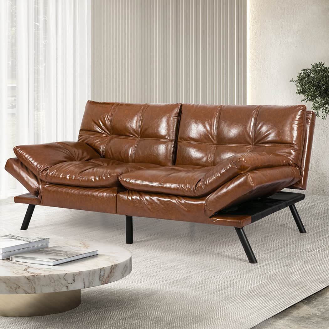 Minimalist Sofa Bed Futon Recliner Lounge  Sleek Modern Look