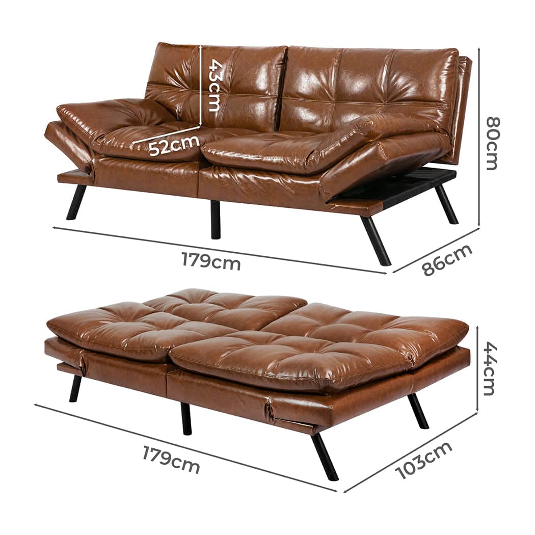 Minimalist Sofa Bed Futon Recliner Lounge  Sleek Modern Look