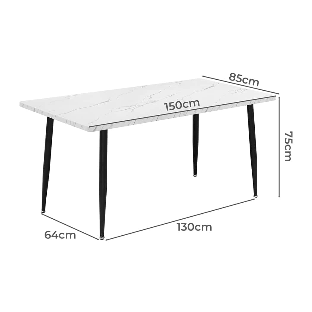 Minimalist Steel Dining Table 4-6 Seater 150cm  Premium Quality Build