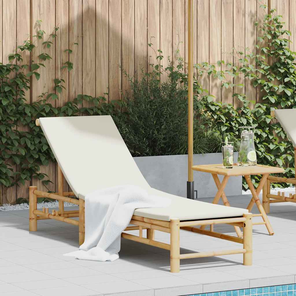 Minimalist Sun Lounger with Cushions 55x199x30 Daily Living Essential Summer