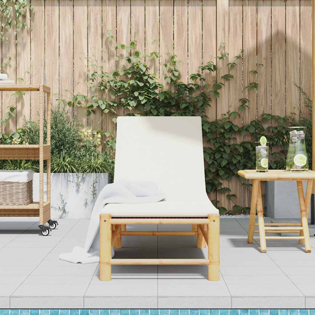 Minimalist Sun Lounger with Cushions 55x199x30 Daily Living Essential Summer