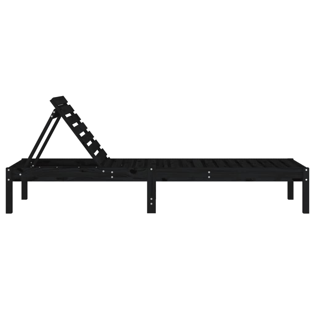 Minimalist Sun Loungers 2 pcs Black Patio Setup Modern Living
