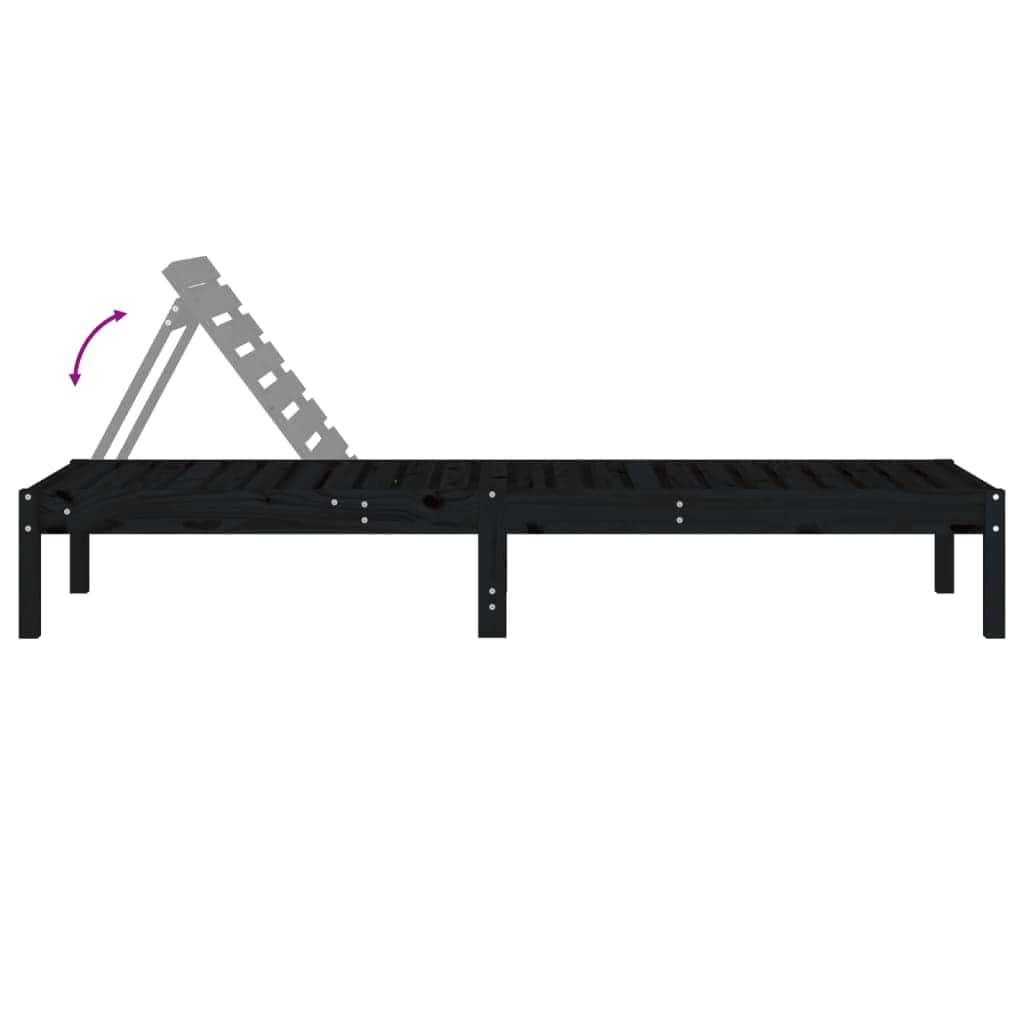 Minimalist Sun Loungers 2 pcs Black Patio Setup Modern Living