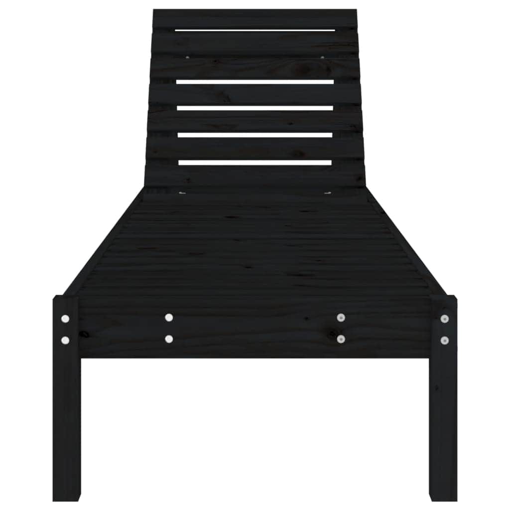 Minimalist Sun Loungers 2 pcs Black Patio Setup Modern Living