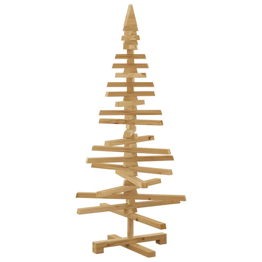 Minimalist Wooden Christmas Tree with Stand Brown 120cm Solid pine wood