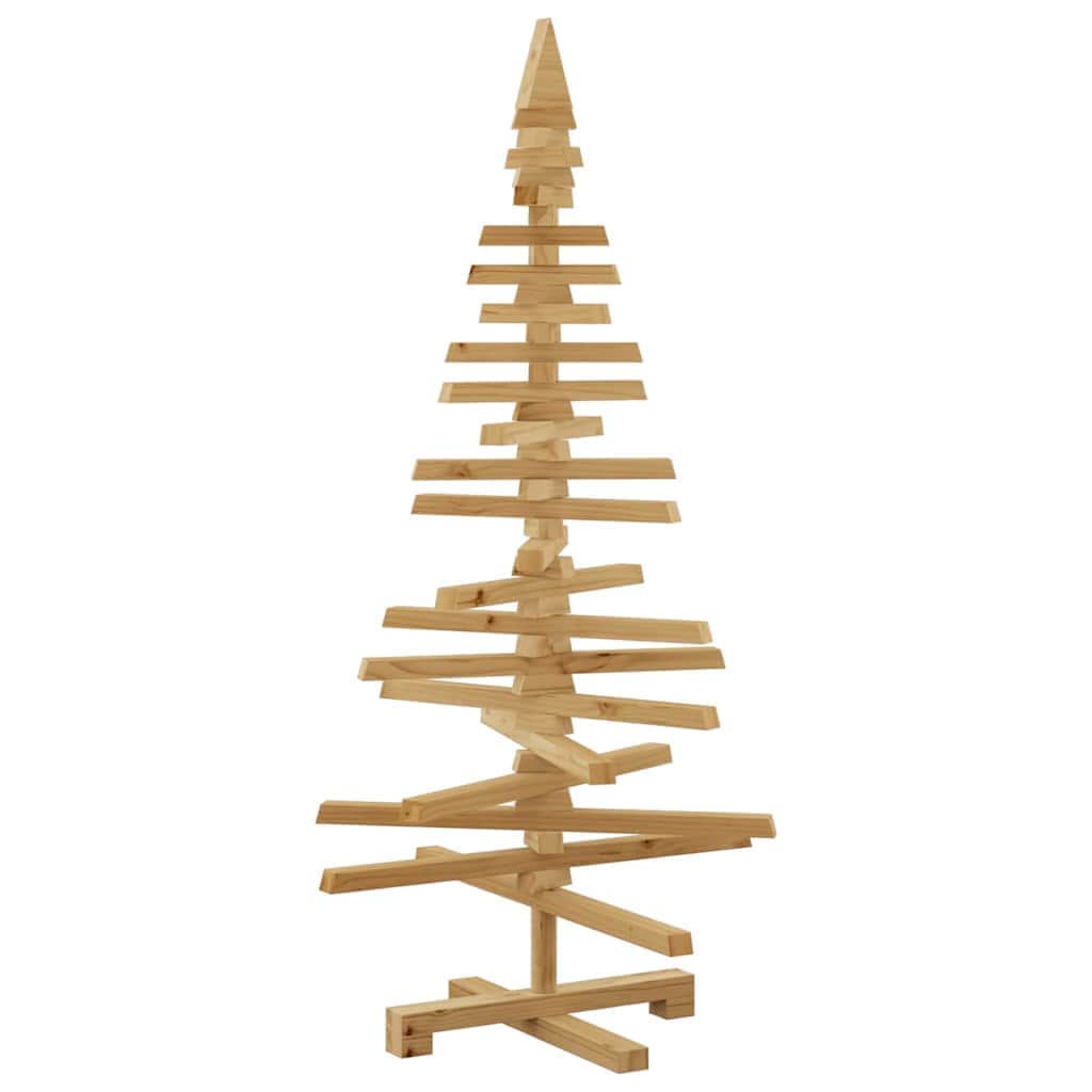 Minimalist Wooden Christmas Tree with Stand Brown 120cm Solid pine wood