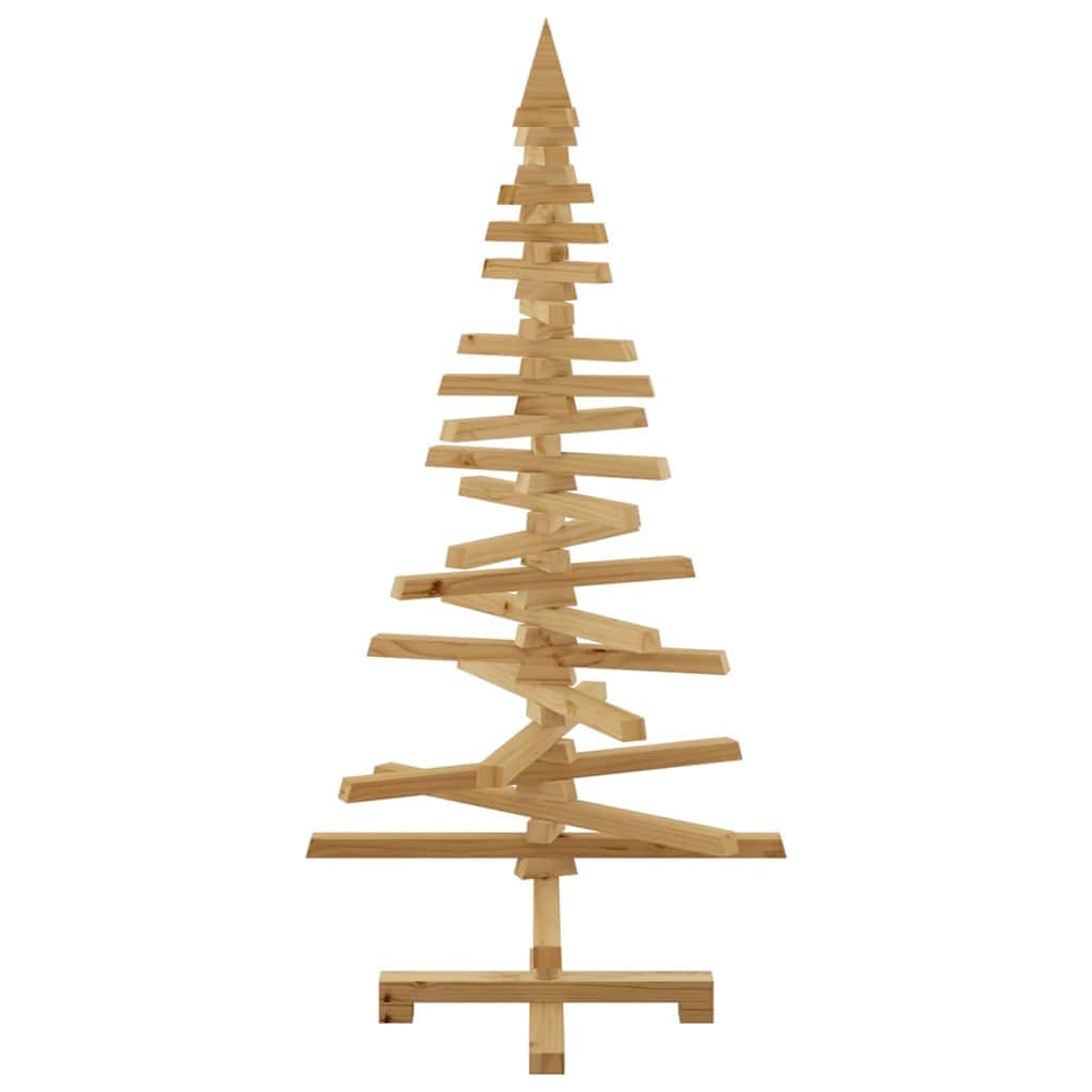Minimalist Wooden Christmas Tree with Stand Brown 120cm Solid pine wood