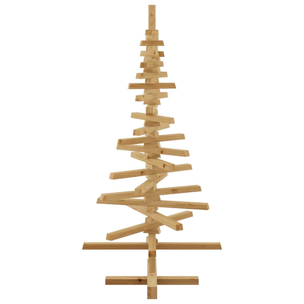 Minimalist Wooden Christmas Tree with Stand Brown 120cm Solid pine wood