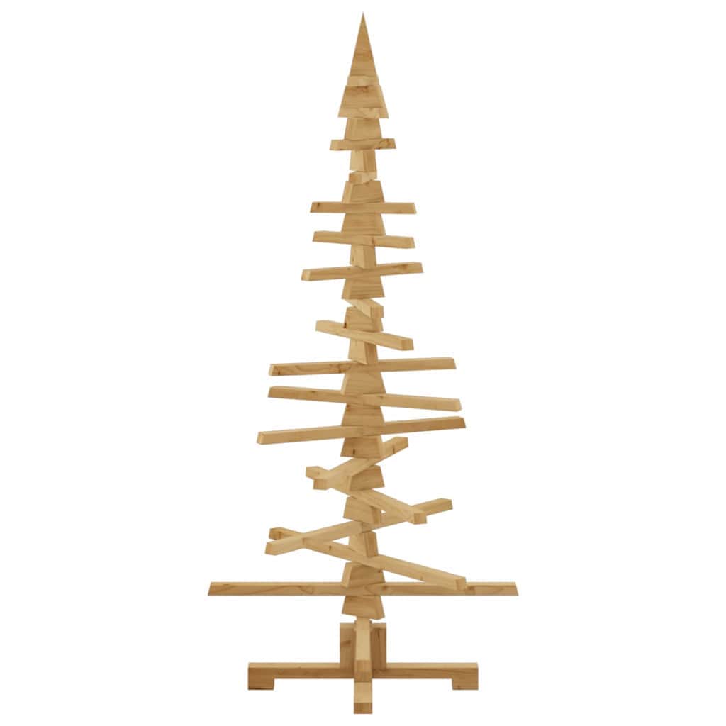 Minimalist Wooden Christmas Tree with Stand Brown 150cm Solid pine wood