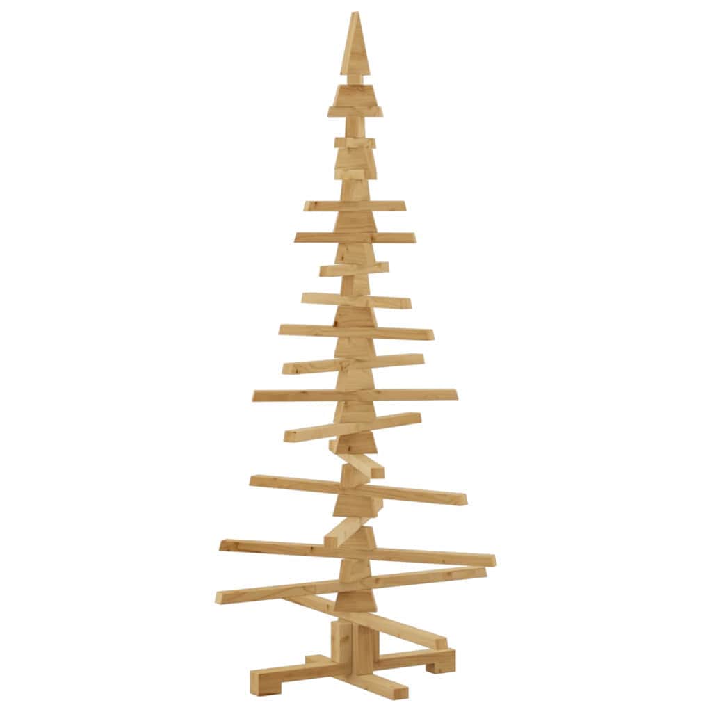 Minimalist Wooden Christmas Tree with Stand Brown 150cm Solid pine wood