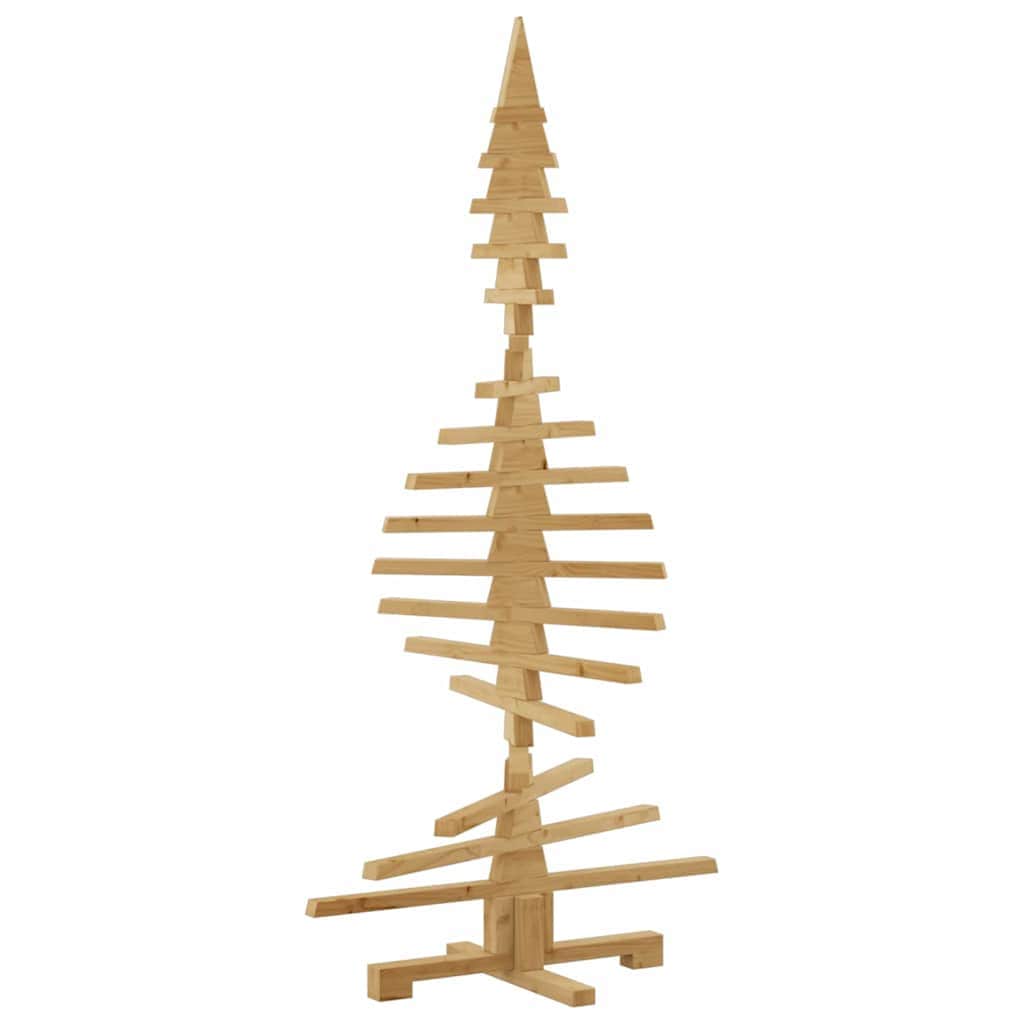 Minimalist Wooden Christmas Tree with Stand Brown 150cm Solid pine wood