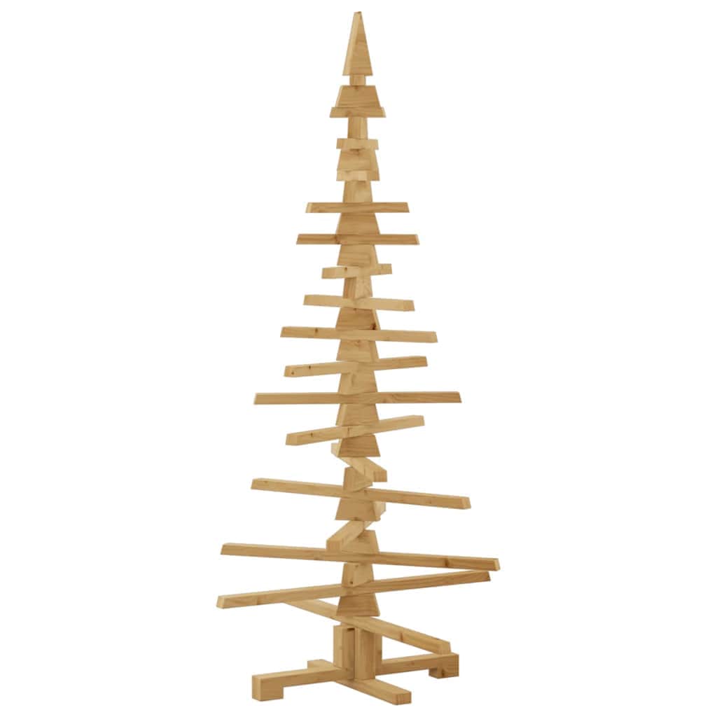 Minimalist Wooden Christmas Tree with Stand Brown 150cm Solid pine wood