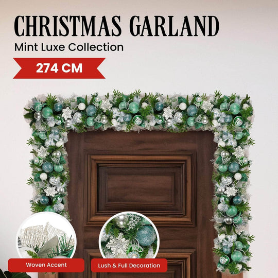 Mint Luxe Christmas Garland - 274cm - dsd